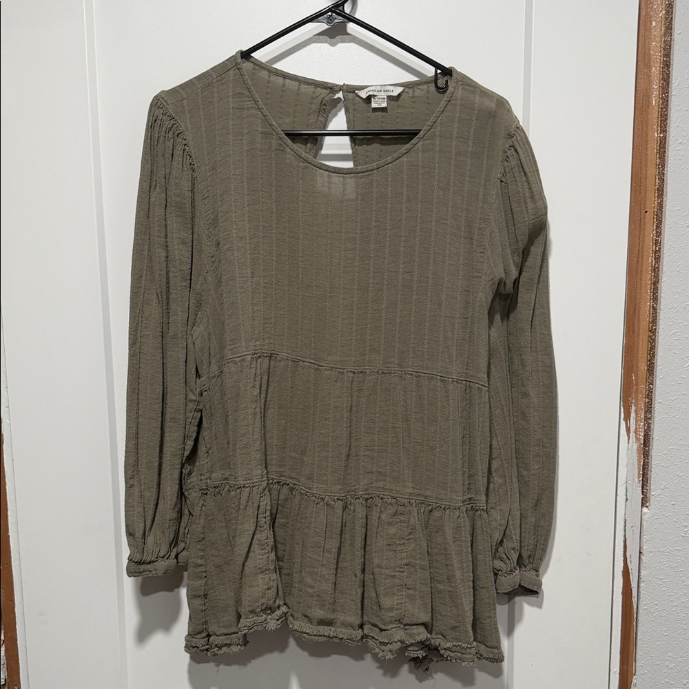 American Eagle Outfitters Khaki Women's Blouse